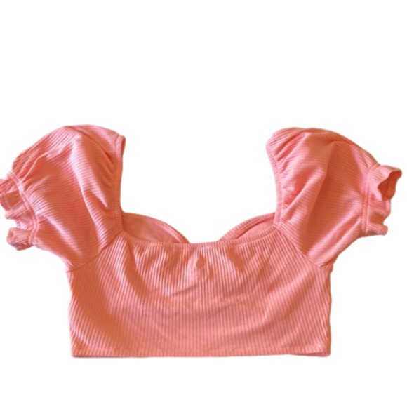 NWOT SO Puffed Sleeve Cropped Top Size XL - Picture 2 of 3